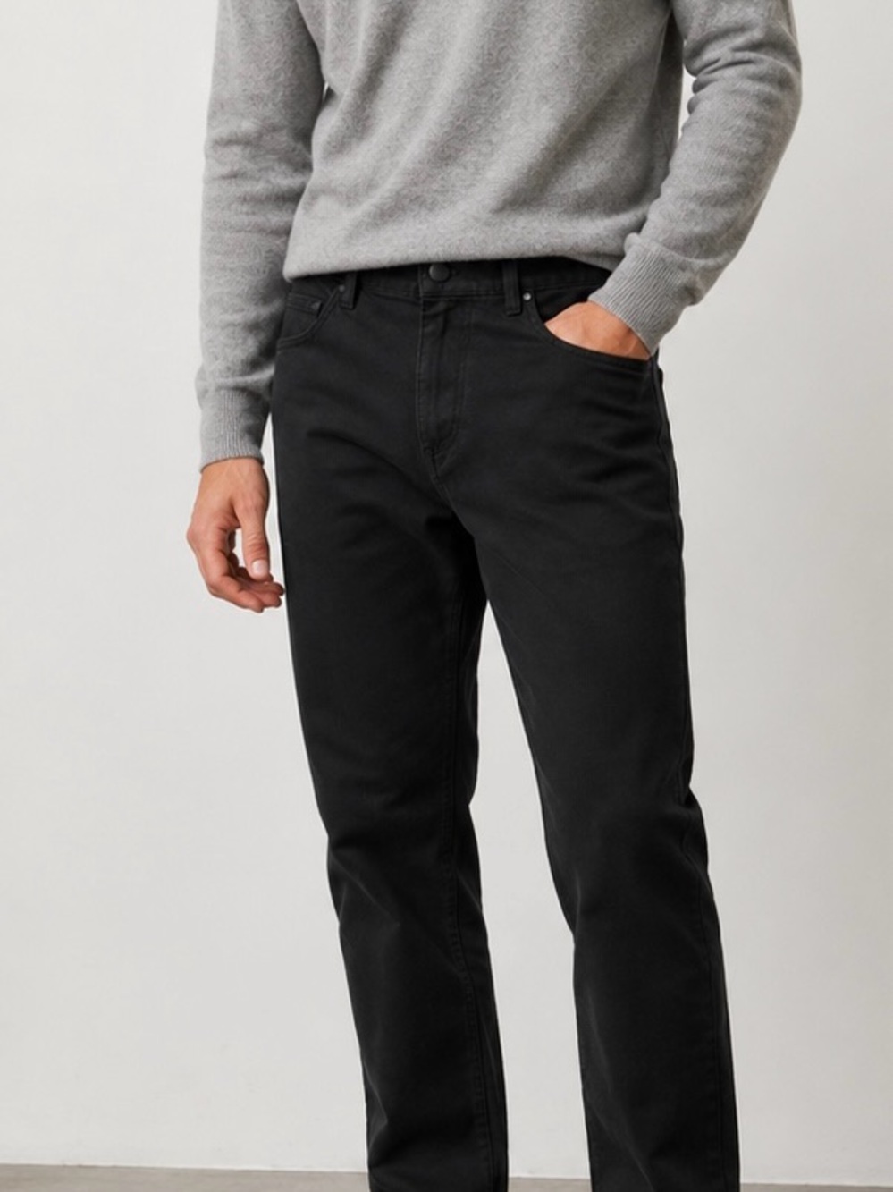 Men's Theory Twill Black Pants Business Casual Modern